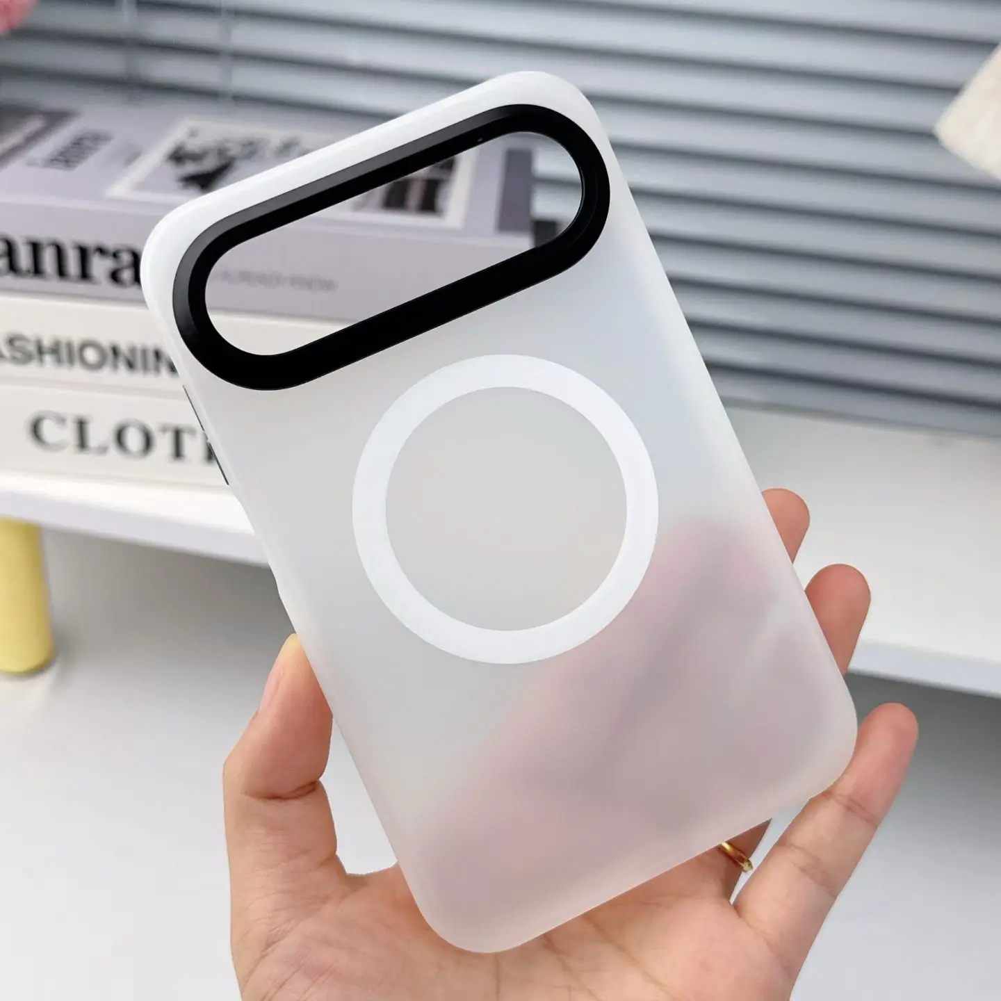 Matte Frosted Shield Translucent Magnetic Skin-Friendly Acrylic Armor Back Cover Case