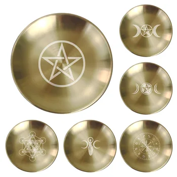 Golden Ritual Altar Tray – 5 Sacred Designs for Candle, Crystal & Incense Work 1