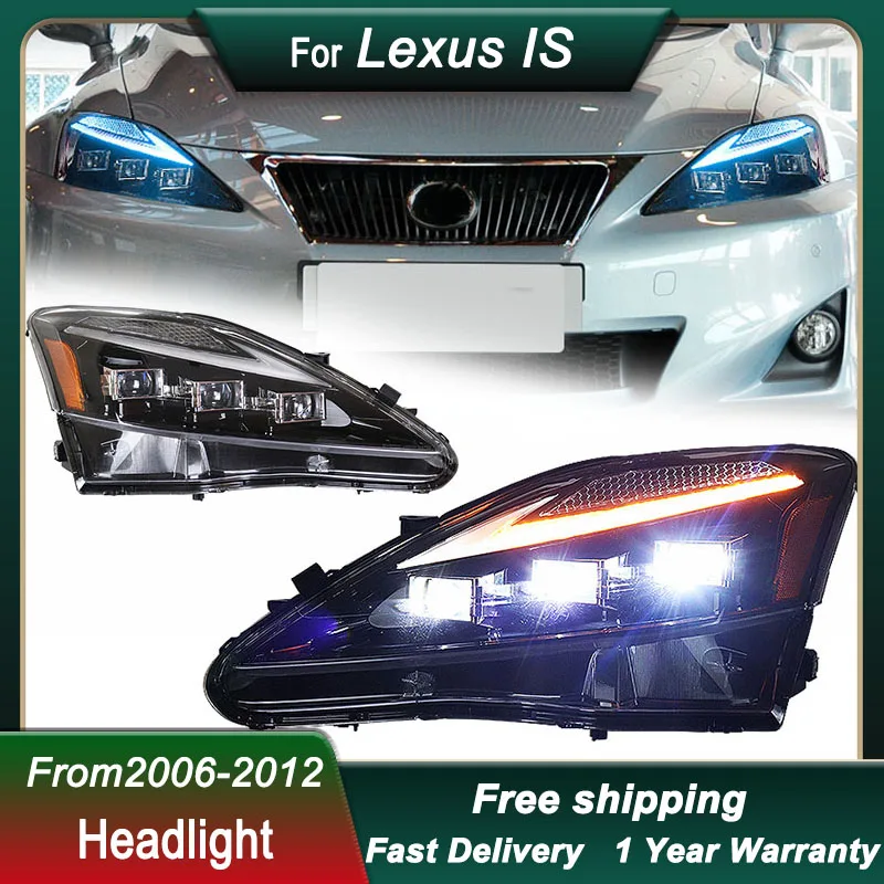 

Автомобильная фара для Lexus IS IS300 IS250 06-12, фара головного света, новый дизайн, динамическая сигнальная лампа DRL, передняя лампа в сборе