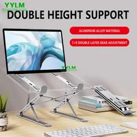 Support pour ordinateur portable en alliage d'aluminium haute performance, réglable, dissipateur de chaleur, portable et pliable 3