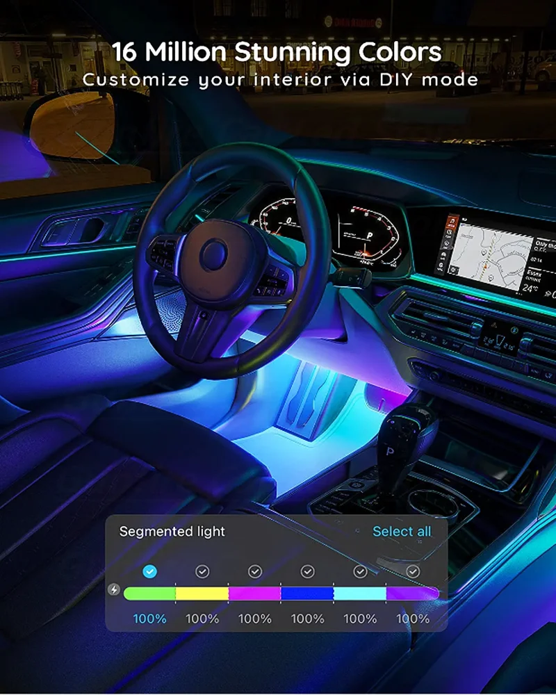 Auto Innen Neon Licht RGB LED Dekorative Licht Streifen Mit USB Wireless  Remote Musik Steuerung Mehrere Modi Led Auto Fuß licht - AliExpress