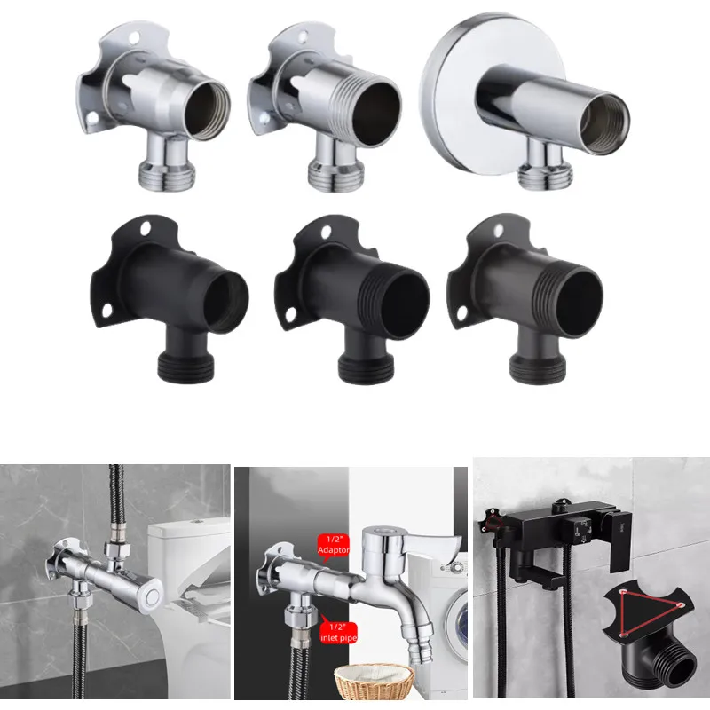 1/2 3/4 Universal Bathroom Faucet Fixed Base Wall Mounted Tap Installation Adapter Shower Inlet Outlet Mix Water Valve Parts universal aluminum water to air turbo intercooler fmic 13 3 x12x4 5 inlet outlet 3 tk sl5044b