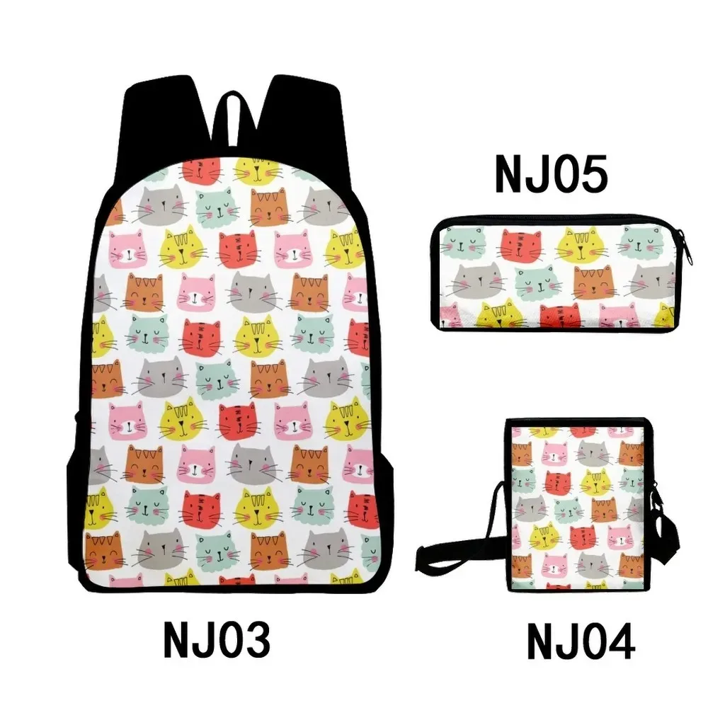 3d printing backpack for laptop, 3pcs/set, for school, laptop, backpack, shoulder bag, case, harajuku, popular, cool
