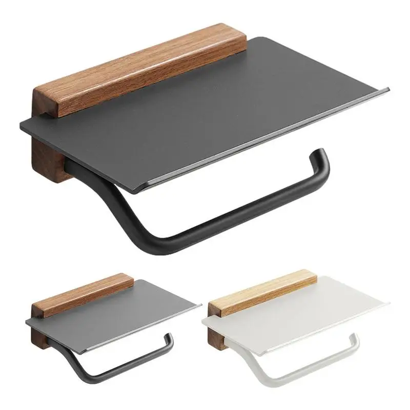 

Adhesive Toilet Roll Paper Holder Organizer Wall Mount Storage Stand Kitchen Bathroom No Drill Tissue Towel Dispenser Rack