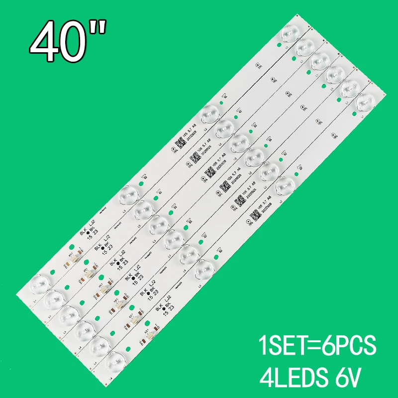 1set=6pcs 4leds 6v 350mm for Konka 40-inch LCD TV backlight strip 35021107 35021109 Dl4053 Konka 40l2500 40l1500 Toshiba 40630