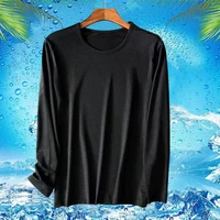 Ice Silk Long Sve T-irt Men's Thin Me Breathable Sun Protection Qui Dry Workwear Outdoor Air Conditioning Base irt