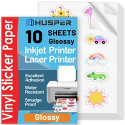 Premium Glossy White Vinyl Sticker Paper - Self - Adhesive, Waterproof Sheets (A4 10 SHEET Glossy)