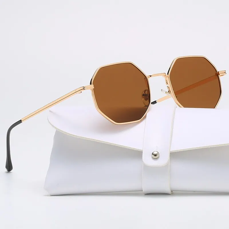 Polygonal Metal Sunglasses Retro Ladies Glasses Classic Trend Driving Travel Eyewear Uv400 metal sunglasses