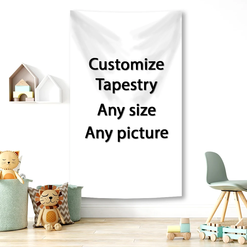 Custom Tapestry Your Any Size Picture Polyester Printed Bar Bedroom Room Background Decoration 2