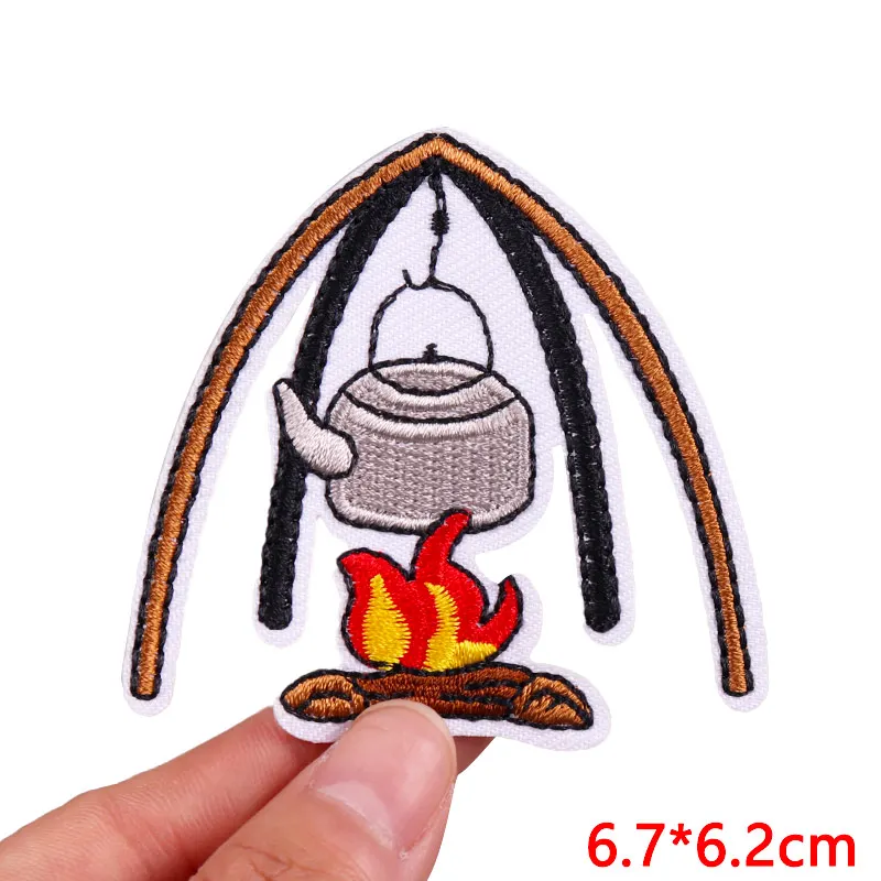 Embroidered Patch Outdoor Patches On Clothes DIY Mountaineering Supplies Iron On Patches For Clothing Stickers Decor