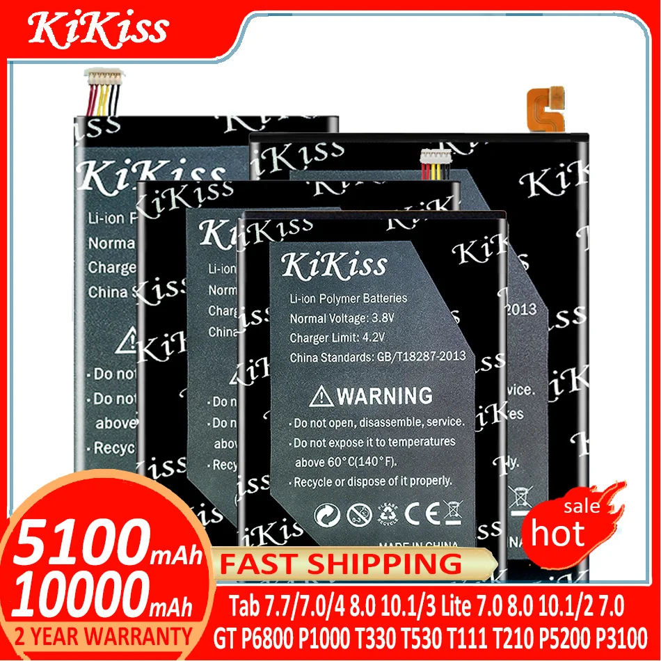 Batteria Per Samsung Galaxy Tab 7.7/7.0/4 8.0 10.1/3 Lite 3 Lite 7.0 8.0 10.1/2 7.0/Gt P6800 P1000 T330 T530 T111 T210 P5200 P3100