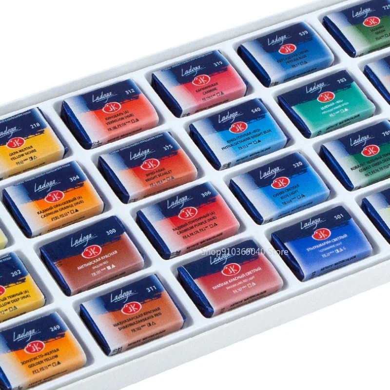 Russia 3K White Night Ladoga Academy Solid Watercolor Single Block 41 Color Watercolor Paint Full Block Beginner Art Supplies 2