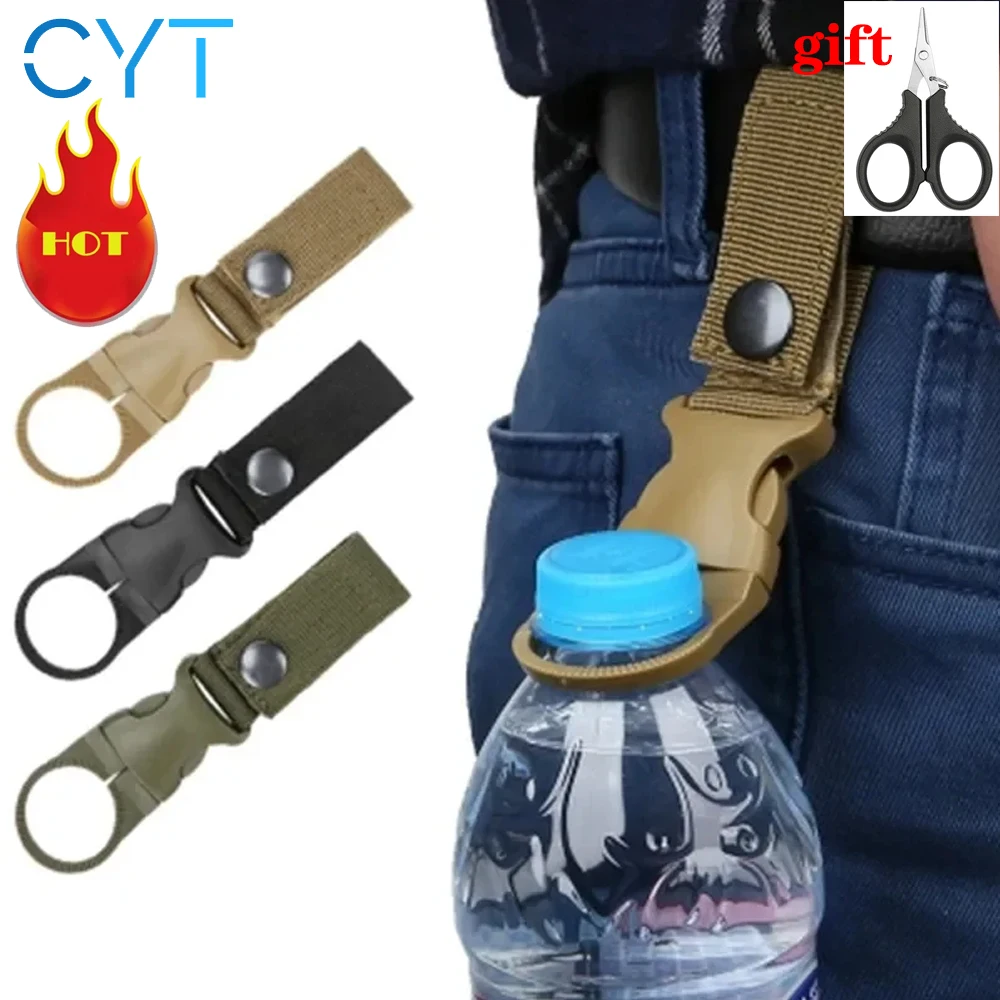 

CYT Molle Webbing Backpack Buckle Carabiners Attach Quickdraw Water Bottle Hanger Holder Outdoor Camping Hiking Climbing Tools