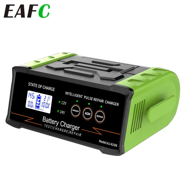 EAFC 12V-24V Car Battery Charger: High Power, Smart Charging, and Digital Display