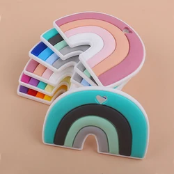 Mordedor de silicona con diseño de arcoíris para bebé, cadena de chupete, collar, accesorios para dentición infantil, 1 unidad