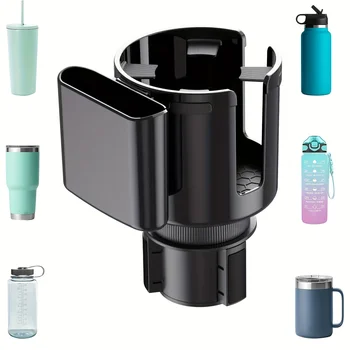 Car Cup Holder Expander Cupholder Adapter Multipurpose Auto Interior Expandable Organizer Storage Accessories With Phone Holder 1