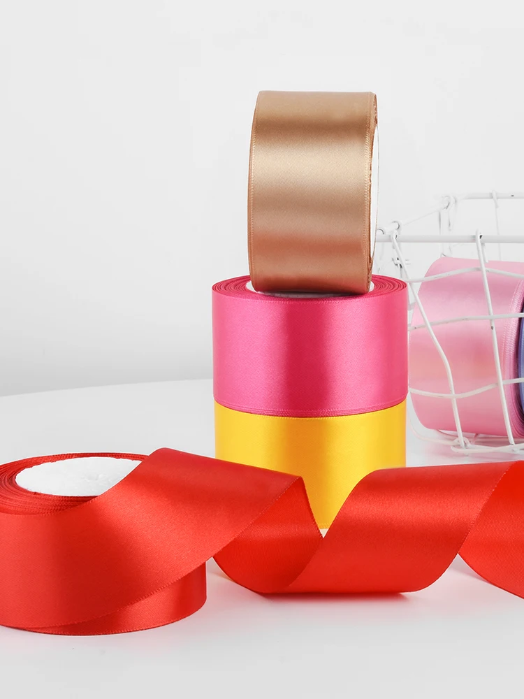 25yards/roll 2inch Satin Ribbon DIY Roses Handmade Crafts Material Christmas Halloween Wedding Birthday Party Gift Wrapping Tape satin ribbons ribbon decoration ribbon supplies