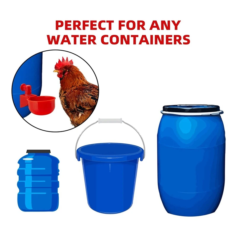Chicken Water Cups, Automatic Chicken Waterer Kit For Poultry Filling Waterer Poultry Drinking Bowl For Chicken