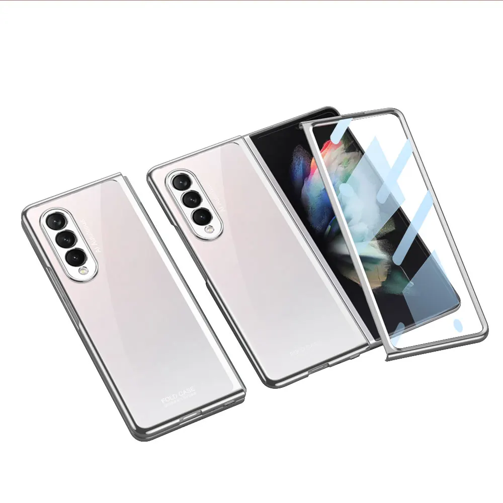 Luxury Plating Screen Glass Case For Samsung Galaxy Z Fold 3 Camera Protection H