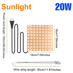 Full Spectrum LED Grow Lights for Indoor Plants and Greenhouses (20W Sunlight)