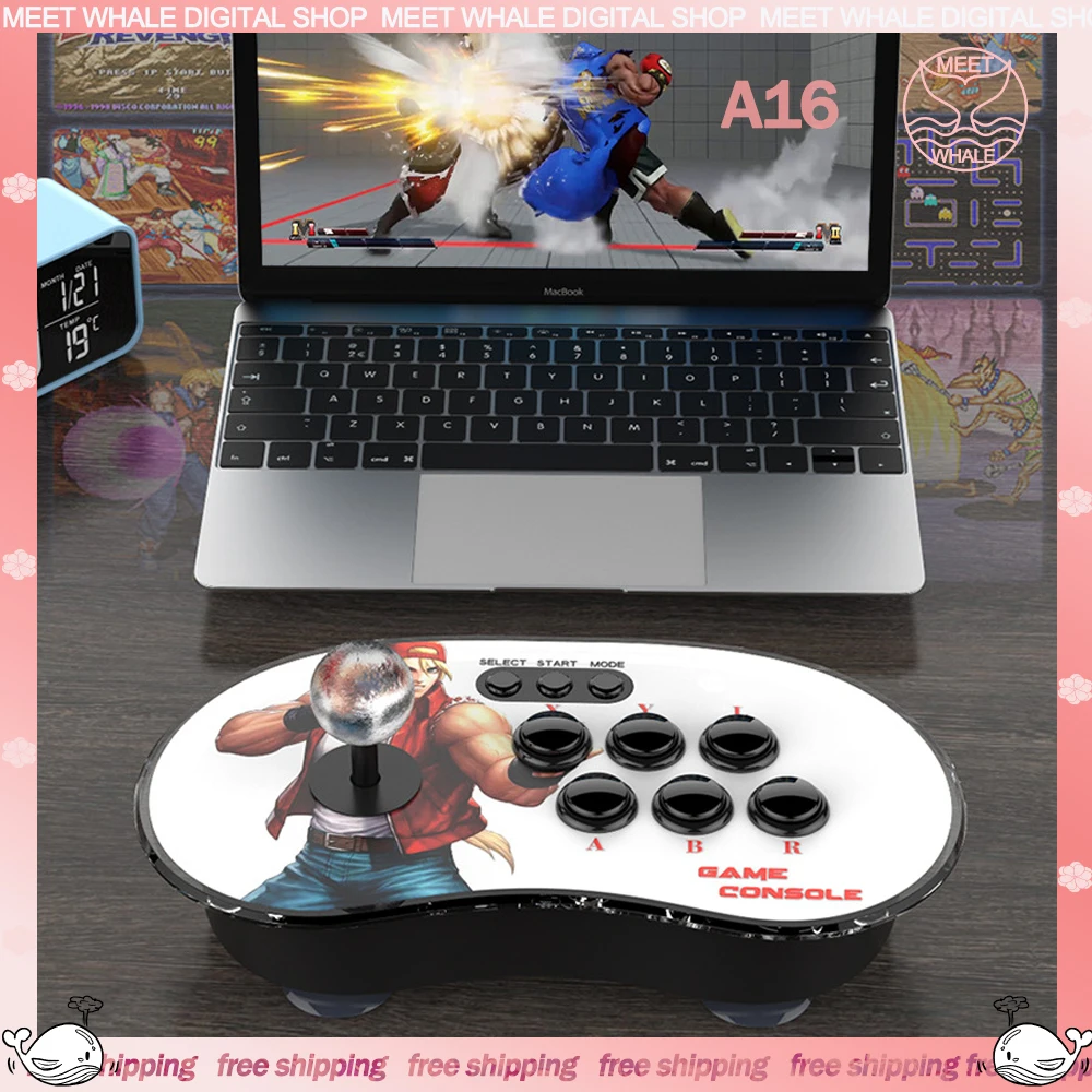 A16 Video Game Console Dual Joystick RGB Retro Handheld Game Console Battle 2.4G Wireless Controller Console Arcade Games Gift