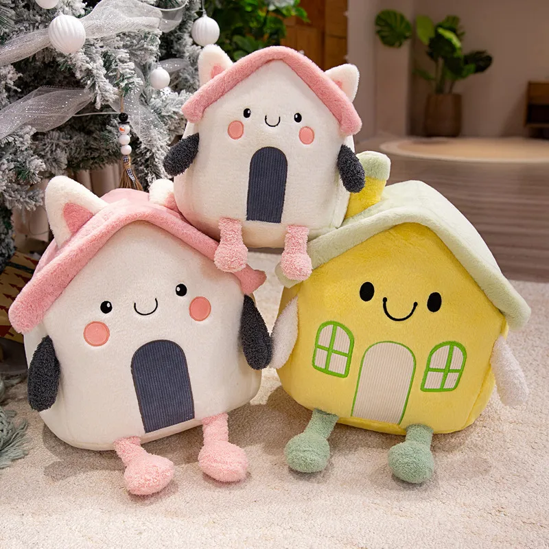 Soft House Car Airplane Throw Pillow Super Soft Cartoon Plush Toys Baby Sleeping Comfort Doll Christmas Halloween Gifts Gift