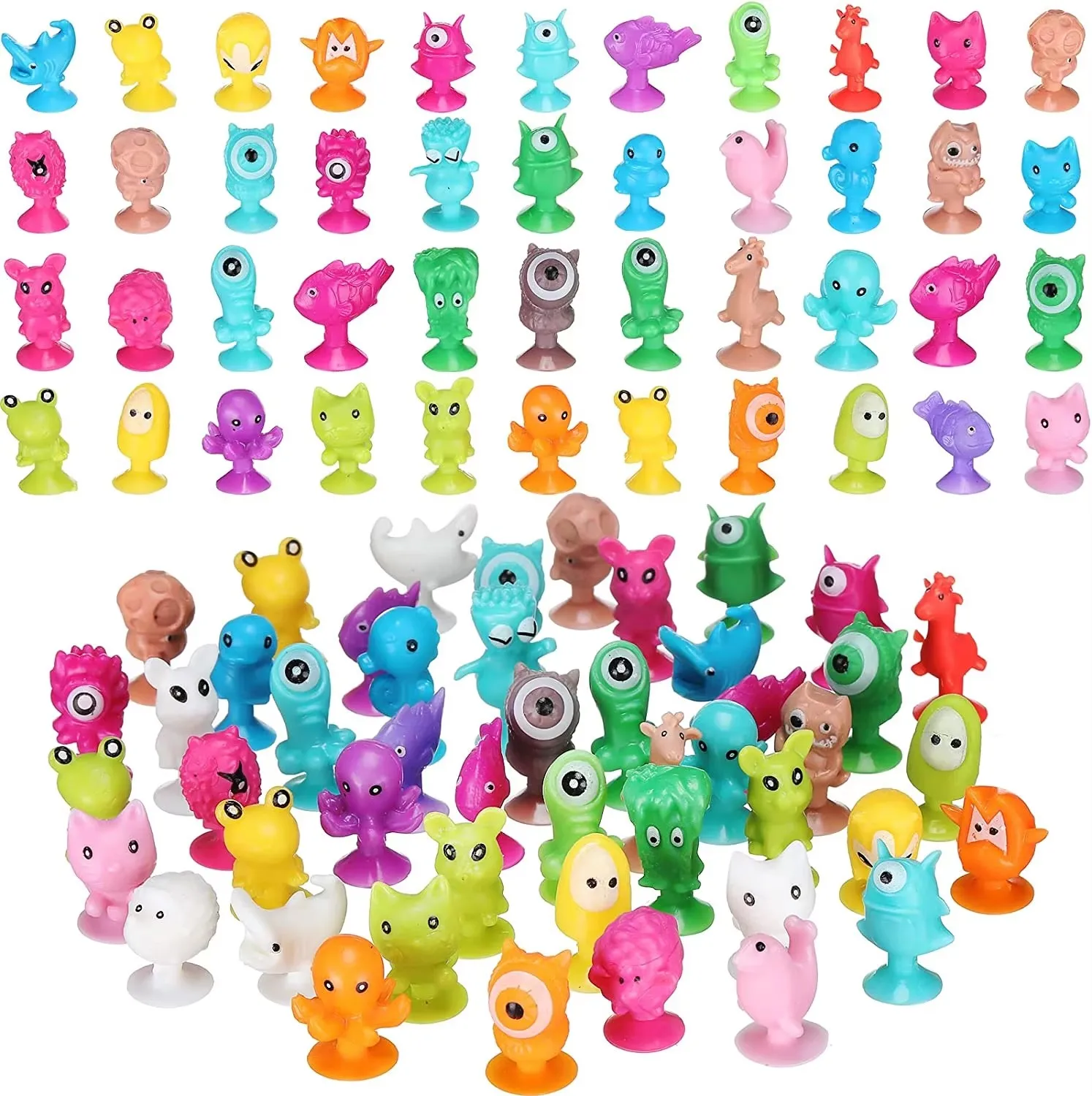 30pcs/lot Mini Sucker Dolls Marine Land Strange Animal Cupule Suckers Kids Action Toy Capsule Model Suction Cup Puppets_voghion.com
