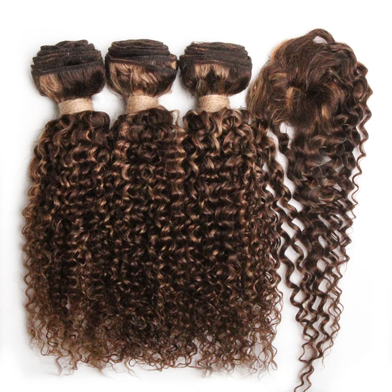 Htonicca Loose Deep Brazilian Hair Weave Bundles 8 inch 100% Human Hair 3 Bundles and closure Hair Extensions Natural Black images - 6