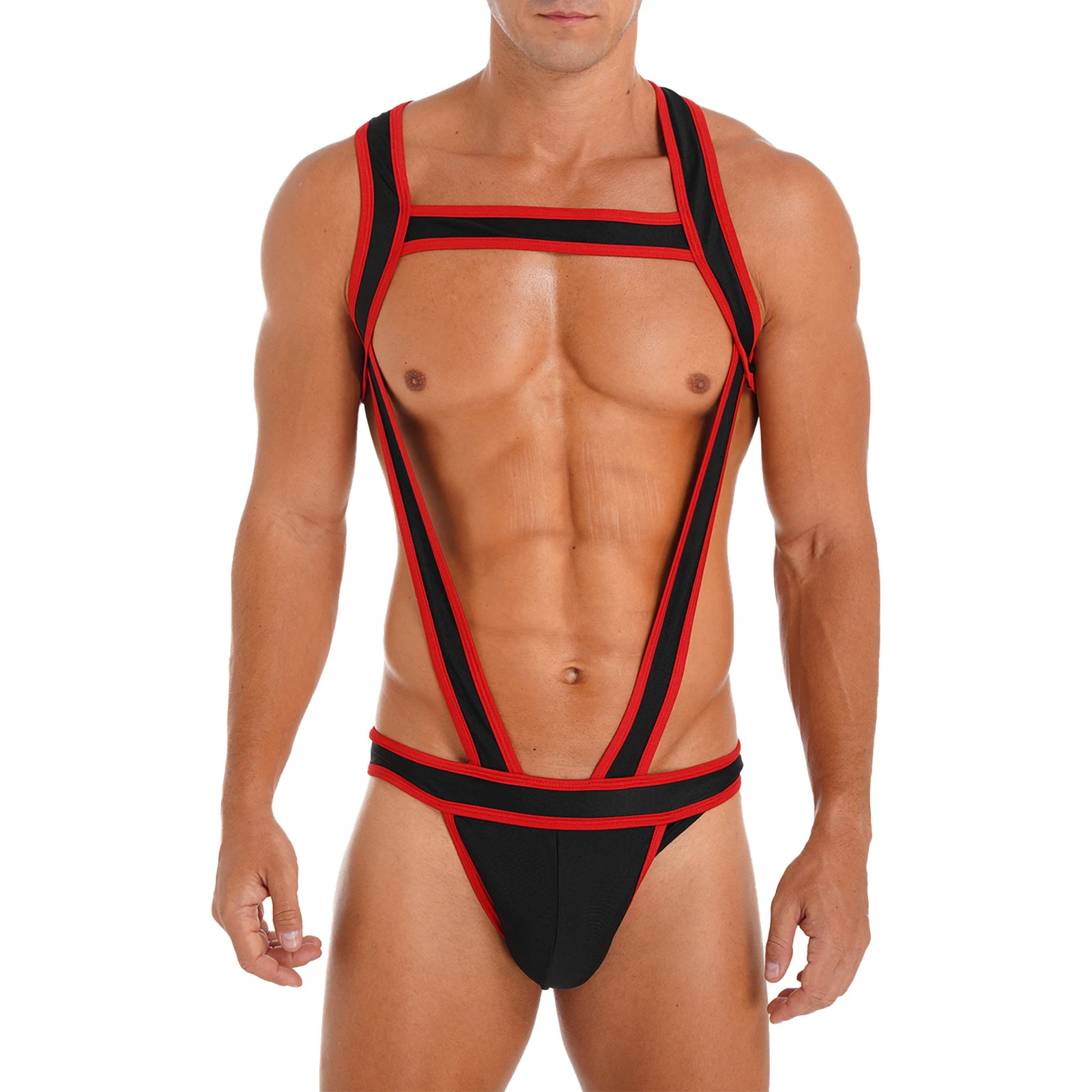 Mens Lingerie Onepiece Bodysuit Underwear Wrestling Singlet Costum