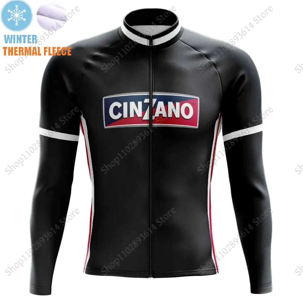 Cinzano-Italy Drink Beer Cycling Jersey Set Men Winter Clothing Suit Long Sleeve MTB Bike Road Pants Wear Maillot