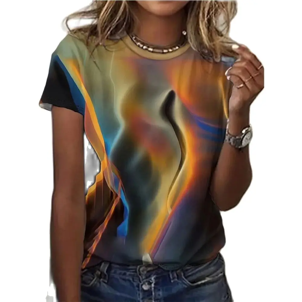 

Women's T-Shirts Cartoon Characters 3d Print Rose T-Shirt Harajuku Casual Short Sleeve Top Tee O Neck Oversized Female Clothing