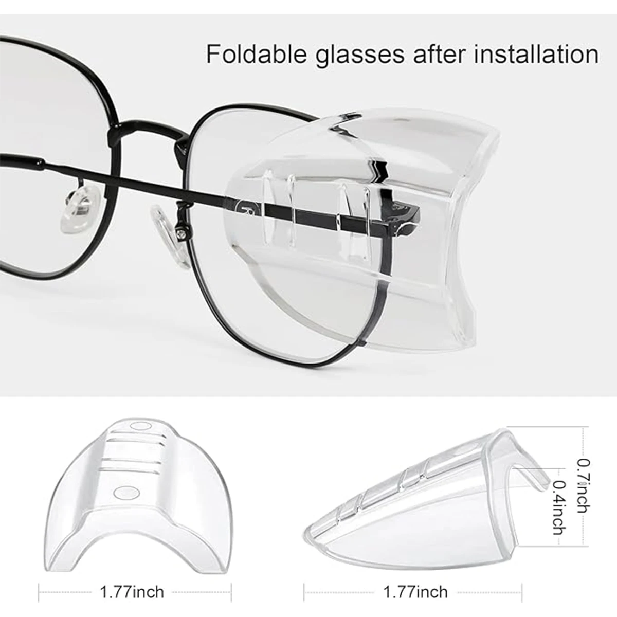 Protections latérales lunettes anti-lumière bleue en silicone - Lot de 2 ou 4