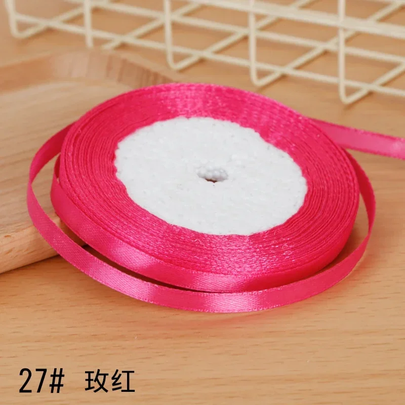Elegant 6mm Satin Ribbon for DIY Crafts and Gift Wrapping