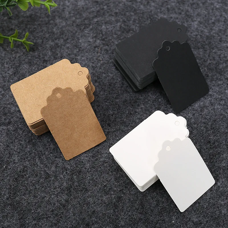 Rectangle Blank Hang Tags Wedding Birthday Party Gift Card Kraft Paper Label Garment Price Tag Baking Packaging Supplies 100pcs gift sealing label cards