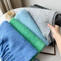 Розовый шарф для женщин, осень-зима, однотонный простой глушитель для женщин и мужчин, шерстяная универсальная многоцветная мягкая термошаль для женщин и мужчин — изображение 2