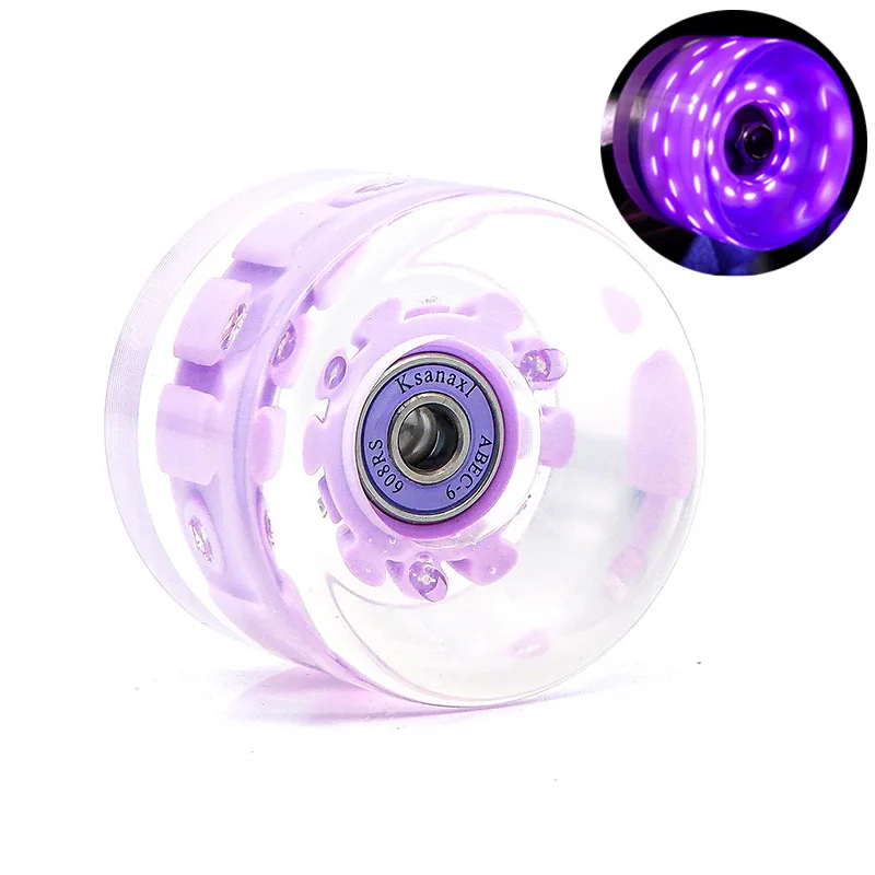 

65*45mm 6 Bulbs LED light Up Wheels Skateboard Wheels Pu 78A With Bearing Outdoor Skate Board Skating Surf Long Board Flashing