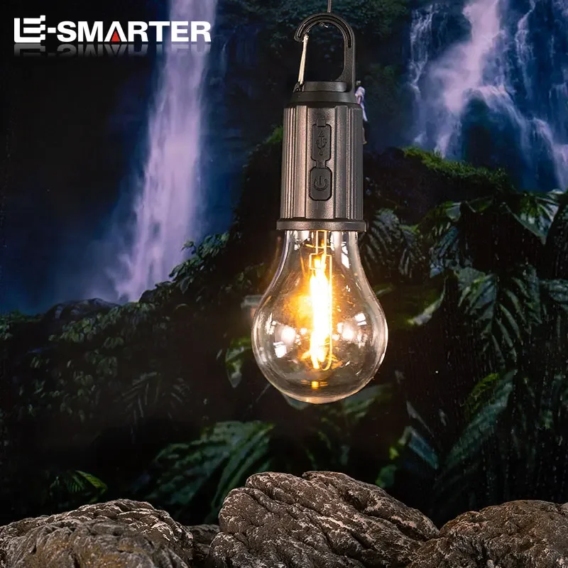 Portable Camping Lantern LED with Hook Type C Charging Waterproof for Hiking Fishing