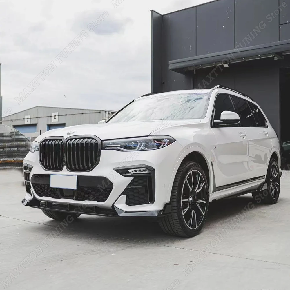 BMW X7 G07 40i 40d M50i M 팩 프리-lci 2019-2022 자동차 프론트 범퍼 립 디퓨저 스포일러 스플리터 글로스 블랙 액세서리
