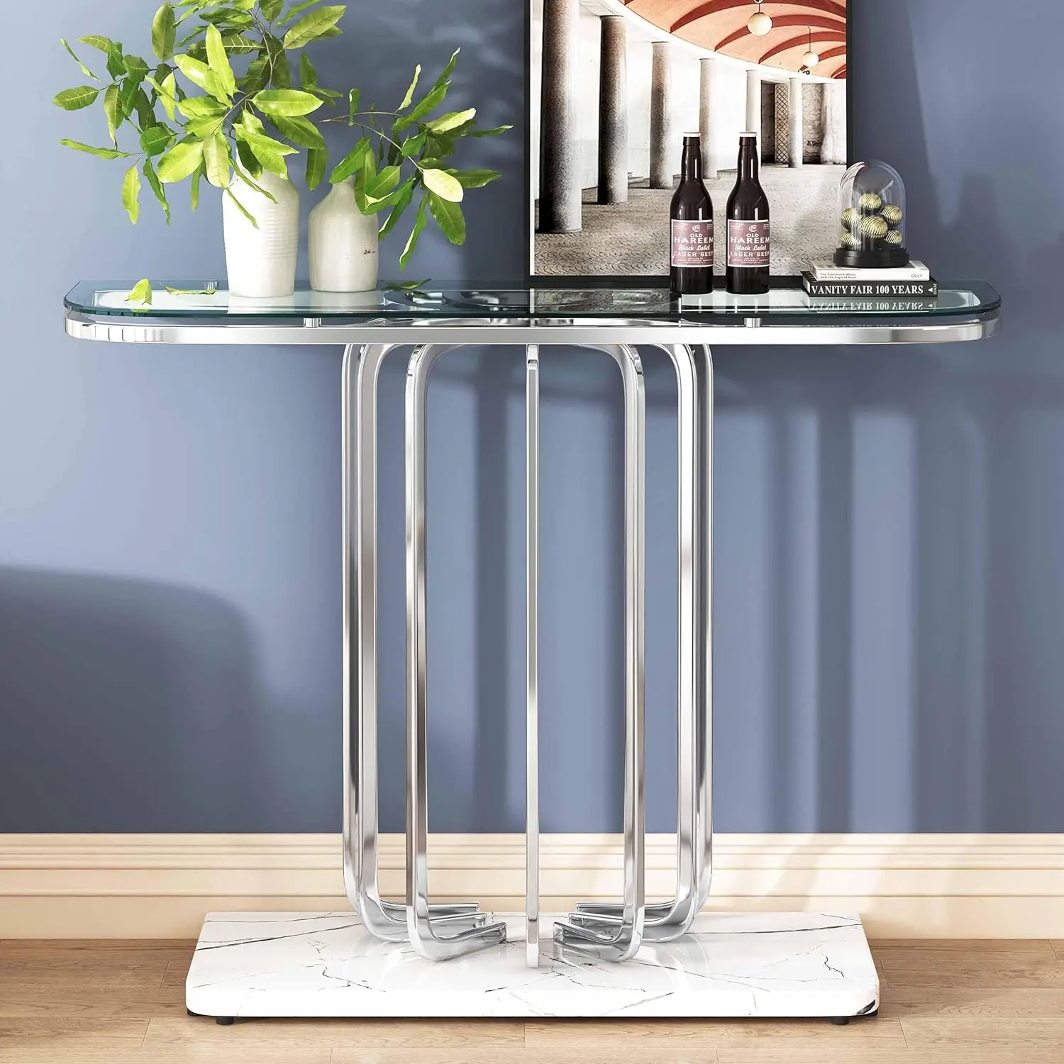 Silver Console Tables For Entryway, living room 1