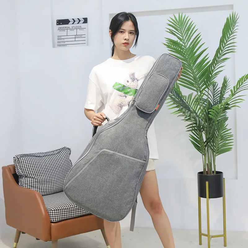 Guitar Case 36/41 Inch Waterproof Linen Thickened Wear-Resistant Cotton Double Shoulder Straps Padded Soft Guitar Backpack New