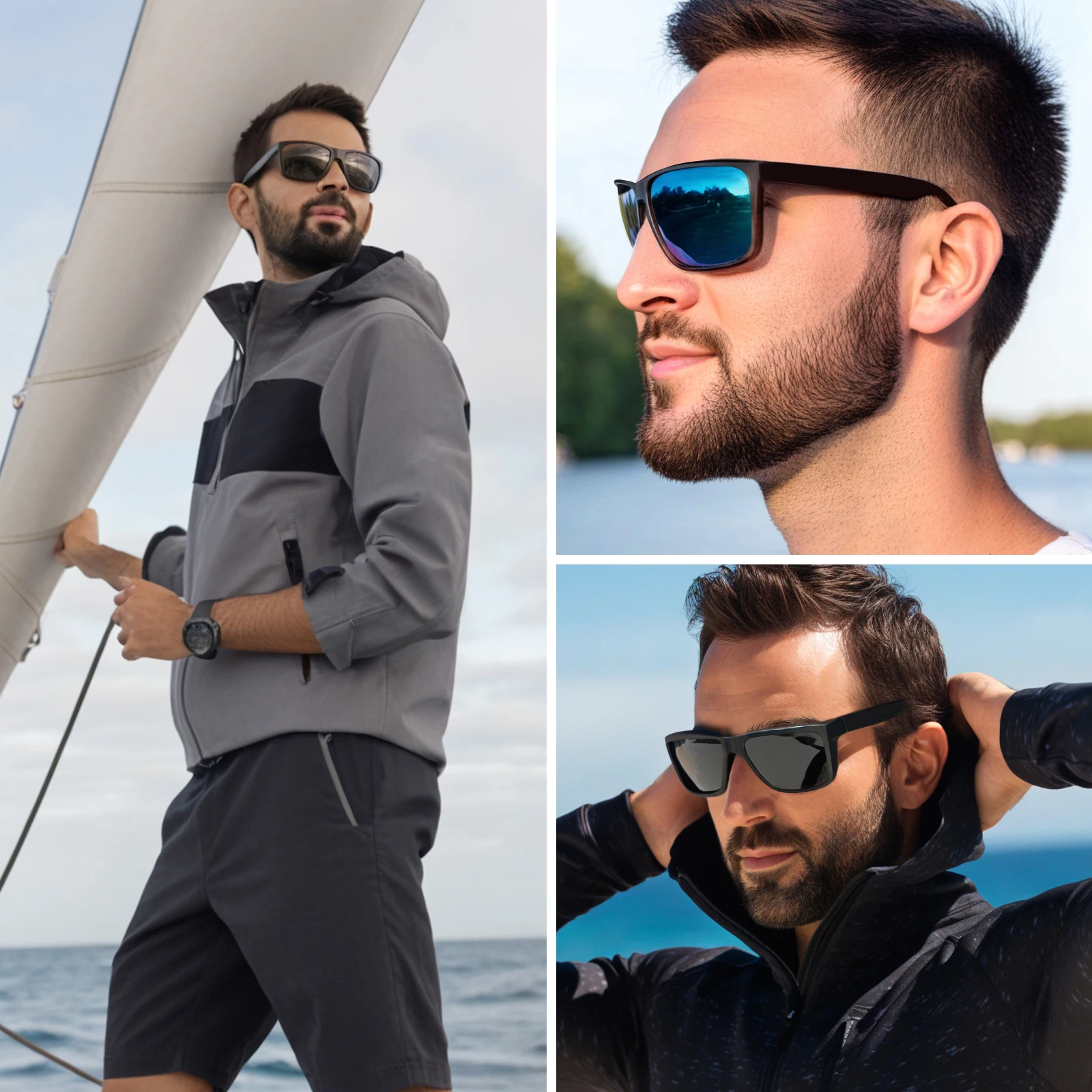 XL Ultralight Sport Sunglasses for Men - TR90 UV400 Oversized Shades for Big Heads