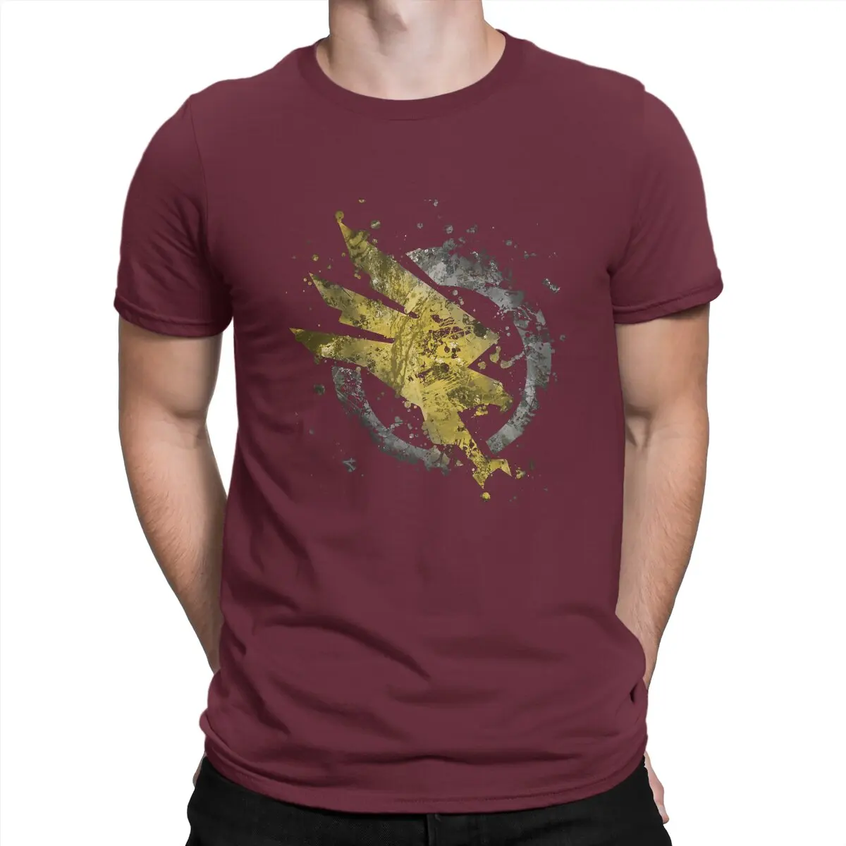 thumbnail image 1 of Camisetas para hombre GDI Splatter, camiseta novedosa de algodón, camiseta de manga corta, camiseta de alerta roja, cuello redondo, ropa gráfica, 1 of 7