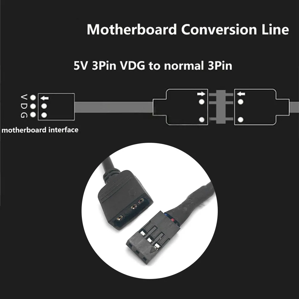 마더보드 SYNC 헤더 어댑터 RGB 5V VDG - 3핀 변환 케이블 커넥터