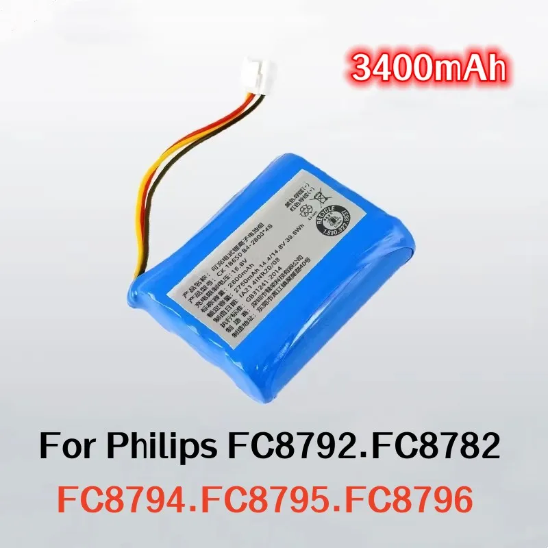 

3400mAh For Philips FC8792 FC8782 FC8794 FC8795 FC8796 Sweeping robot battery