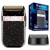 Kemei 2024 Rechargeable Shaver For Men Washable Electric Shaver Beard Shaving Machine Bald Head Electric Razor With Extra Mesh 1