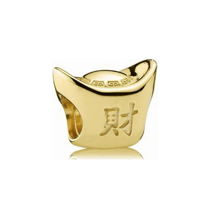 Tai Chi Talisman Yuanbao Treasure Chest Money bag Charm Beads Fit Original 925 Sterling Silver Bracelet DIY Jewelry Gift 3