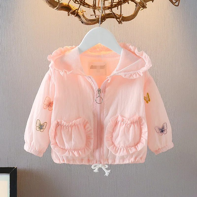 Girls' Sun Protection Clothing Summer Baby Style Summer Dress Princess Butterfly Jacket Beach Wear Jacket