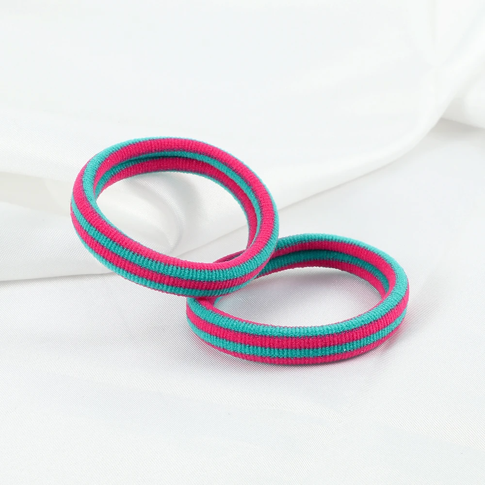 5 Stück 5 cm bunte dicke Haarbänder fluoreszierende Farbe elastische Mädchen Gummiband Kopfbedeckung Scrunchies Halter Haarschmuck Geschenk – Detail 9