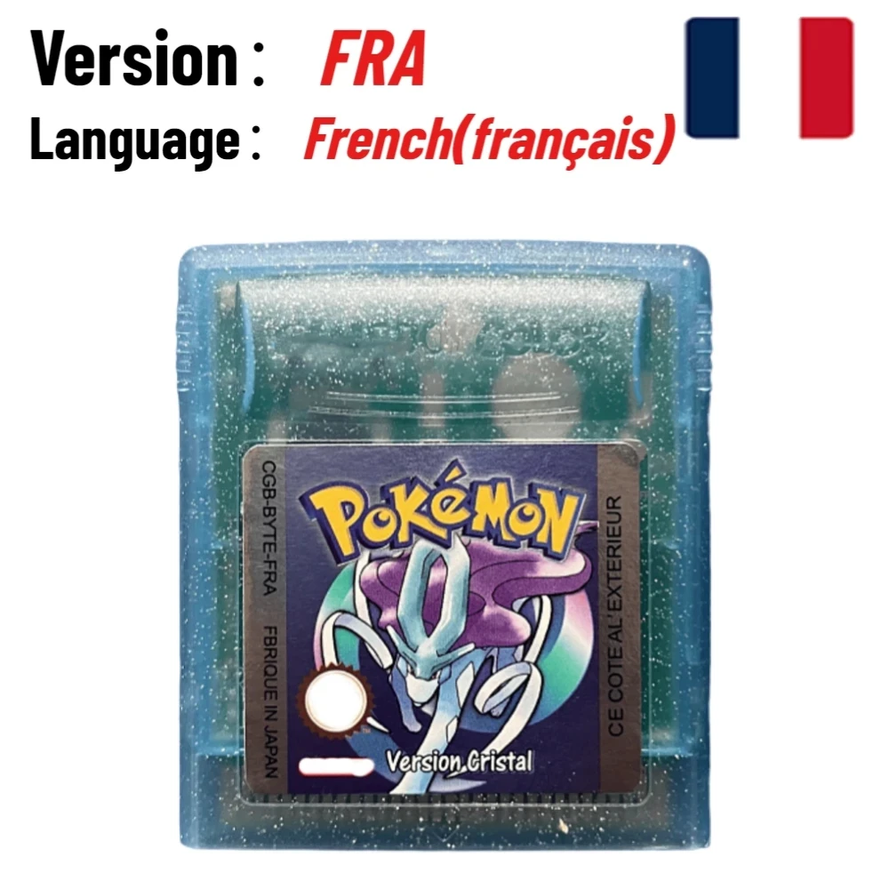 7 Pokémon 16-Bit GBC Spielmodule in Rot, Blau, Grün, Gold, Silber, Kristall, Französische/Spanische/Deutsche/Englische Version – Detail 23