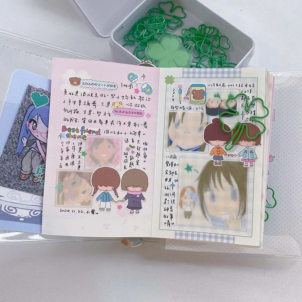 10/20Pc 미니 네잎 클로버 금속 종이 클립/세트 네잎 클로버 북마크 클립 노트북 장식 및 문구류용